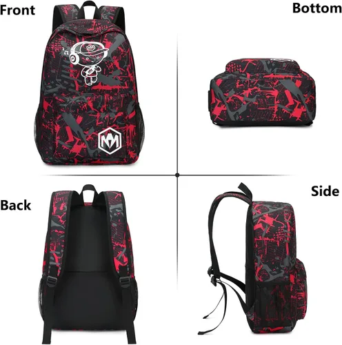 Vista 4 de Mochila escolar para estudiantes, mochila de viaje para adolescentes