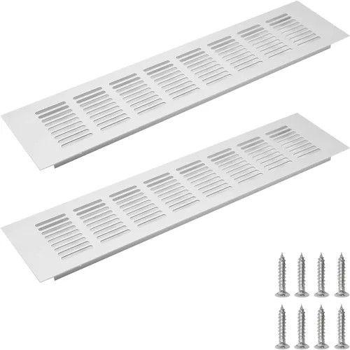 Vista 20 de Geesatis Cubiertas de ventilación para piso, gabinete, pared, techo – Rejilla de aluminio resistente a la oxidación con tornillos, paquete de 2
