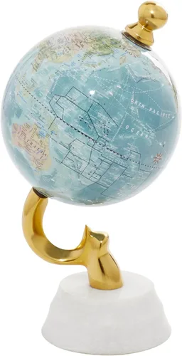 Vista 11 de Deco 79 Globo de aluminio con base de mármol, 5 "x 5" x 10 ", dorado