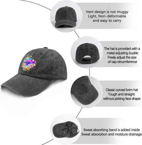 Vista 6 de devor Gorras de béisbol con hongos mágicos para papá, gorra divertida para hombre