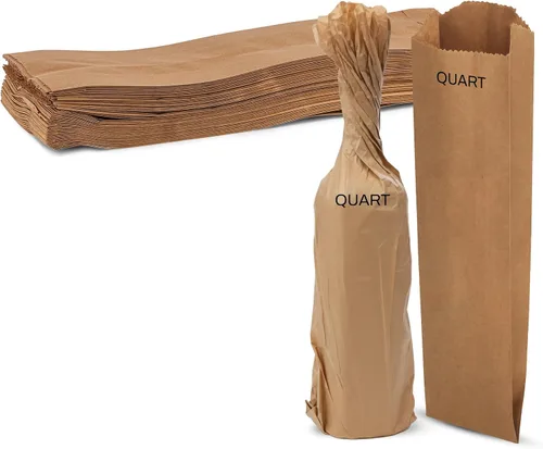 Vista 8 de MT Products Bolsas de vino Kraft de 3.75 x 2.25 x 11.5 pulgadas, bolsas de papel desechables para regalo, paquete de 1000