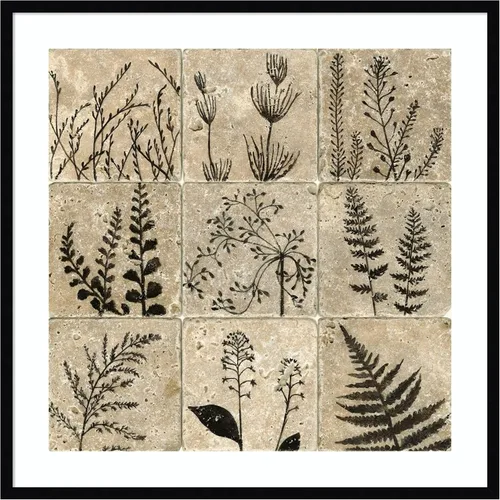 Vista 10 de Amanti Art Lienzo decorativo para pared, diseño de silueta I de azulejos de piedra de 24 x 24 pulgadas, por Megan Meagher, arte de pared de flores