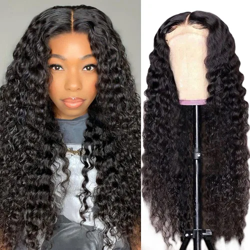 Vista 11 de Recomtic Pelucas rizadas Bob de cabello humano corto frontal 13x4, pelucas de encaje frontal lisas y onduladas para mujeres negras, cabello humano