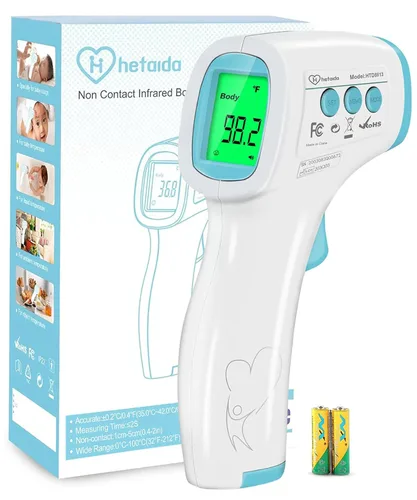 Vista 9 de Termómetro digital para adultos y niños, termómetro de frente sin contacto para bebé, termómetro infrarrojo 2 en 1 con alarma de fiebre y lecturas