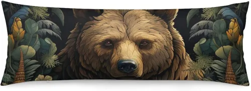 Vista 12 de Funda de almohada corporal de invierno con diseño de pájaros en el bosque, decorativa, larga, con cremallera, para decoración de sofá, sofá, 20 x 54