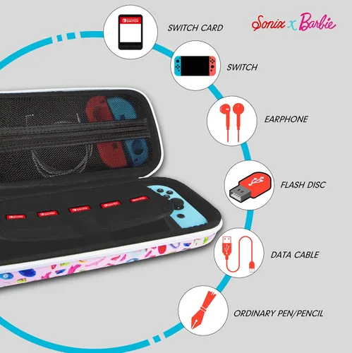 Vista 6 de Sonix x Barbie Carrying Case for Nintendo Switch 1, Protective Travel Case Barbie Dream Closet