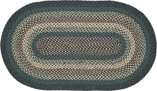 Vista 13 de VHC Brands Pine Grove, alfombra trenzada de yute, tapete de medio círculo, verde, 16.5 x 34 pulgadas