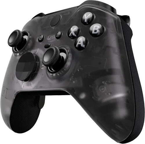 Vista 6 de eXtremeRate Cubierta frontal de repuesto negra transparente para Xbox One Elite Controller Series 2 (modelo 1797), carcasa frontal personalizada