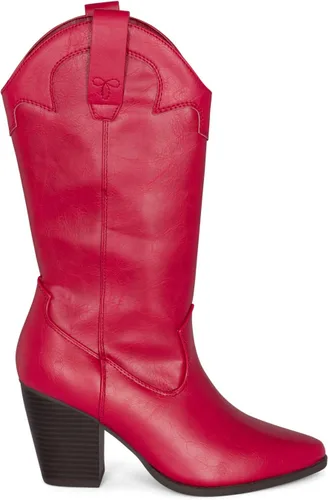 Vista 2 de ONYX - Botas de tacón alto para mujer, con tacón apilado, punta puntiaguda, media pantorrilla