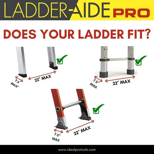 Vista 15 de Ideal Security Escalera plegable PRO: Se adapta a escalones de 4.921" a 7.875" de alto, extensor de escalera, accesorios, estabilizador, nivelador