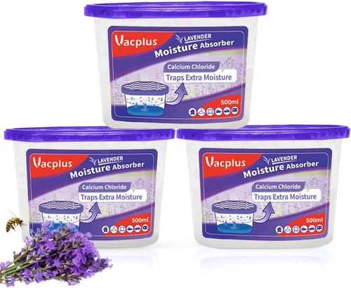 Vista 2 de Vacplus Absorbentes de humedad - Deshumidificadores para armario, cajas eficientes absorbentes de humedad que recogen el exceso de humedad