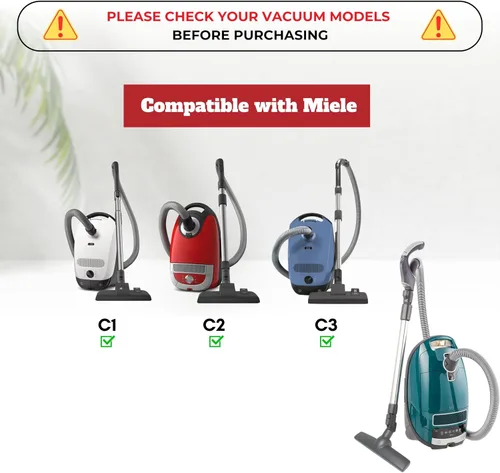 Vista 2 de Para Miele, accesorios de cepillo de aspiradora de pelo de caballo con ruedas compatibles con Miele C1, C2, C3 - Accesorios de aspiradora