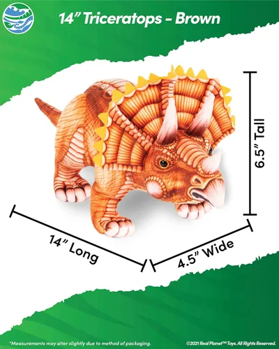 Vista 2 de Real Planet Juguete de peluche de dinosaurio de 14 pulgadas, animal de peluche de dinosaurio, peluche de dinosaurio seguro para bebés, lindos 14.2