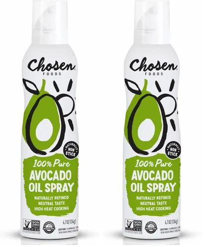 Vista 8 de Chosen Foods Pulverizador de aceite de aguacate 100 % puro de 4.7 oz. (1 paquete), sin OMG, punto de humo de 500 °F, sin propelente, solo presión