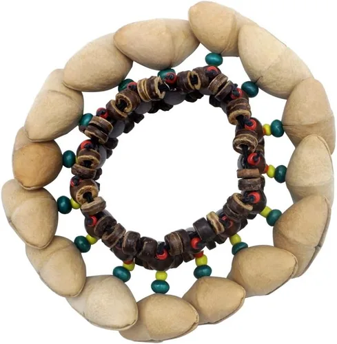 Vista 3 de Pulsera de concha de nueces estilo tribal africano Dora Nut Handbell Accesorios de percusión