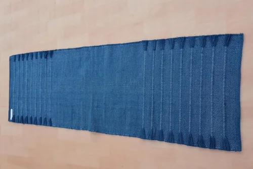 Vista 4 de Jaipur art & Rugs Estera de yoga de algodón orgánico - Alfombra tejida a mano ecológica - Antideslizante y gruesa (61x183x13mm) para fitness diario