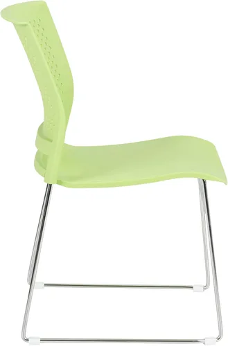 Vista 4 de Norwood Silla apilable de oficina con base de trineo cromado, con respaldo perforado (paquete de 5)