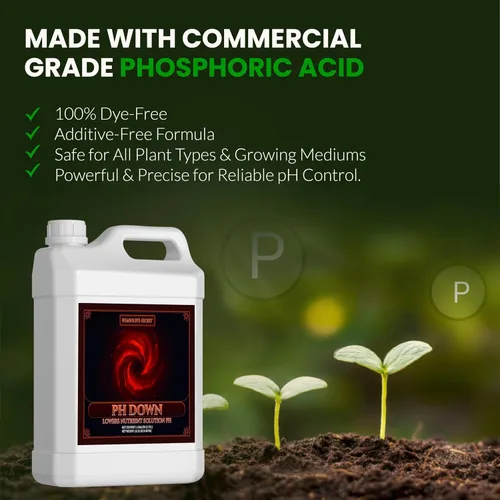 Vista 3 de Humboldts Secret pH Down para Plantas Ajustador y Equilibrador de pH Líquido para Suelo, Coco, Hidroponía Solución Concentrada de Ácido
