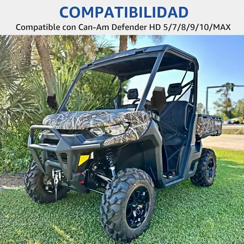 Vista 4 de Espejo Defender, espejo lateral UTV para sin puerta y puerta media y puerta completa, espejos UTV ajustables compatibles con Can Am Defender HD5 HD7