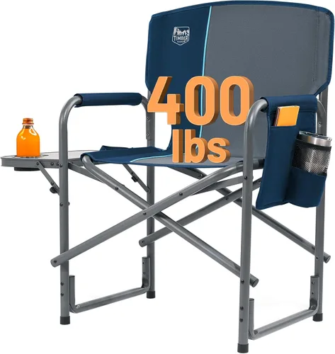 Vista 18 de TIMBER RIDGE Silla de camping de gran tamaño de aluminio, soporte 400lbs