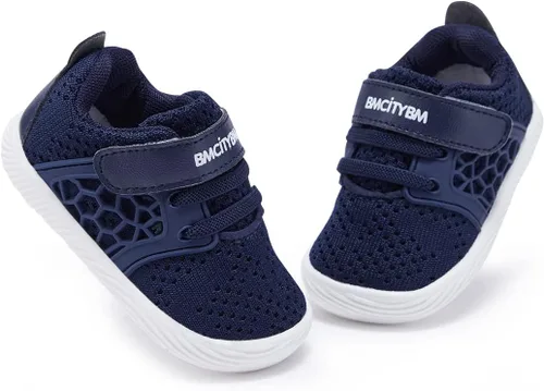 Vista 5 de BMCiTYBM Zapatos para caminar de malla transpirable para bebés, niños y niñas, ligeros, antideslizantes, para primeros pasos, 6, 9, 12, 18, 24 meses