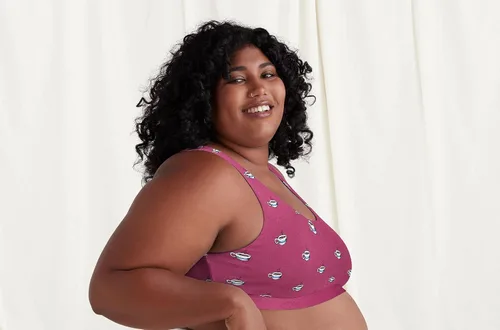 Vista 4 de MeUndies Bralette para mujer Brasier elástico de algodón con cuello en U Tela exclusiva de Tienda
