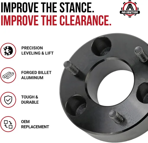 Vista 2 de Kit de elevación de nivelación de suspensión delantera de 2.5 pulgadas, 2 pulgadas, aluminio forjado, compatible con Dodge, Ram 1500, 1500, kit