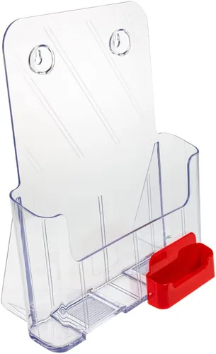 Vista 4 de Source One Porta folletos grande de 8.5 x 11 pulgadas con tarjetero (1 paquete, negro)