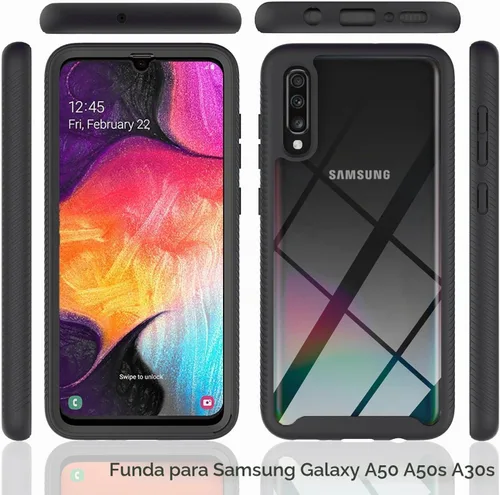 Vista 7 de Funda híbrida para Samsung Galaxy A50 A50s A30s Funda híbrida con protección contra caídas, funda transparente resistente, resistente