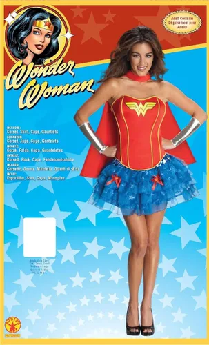 Vista 4 de DC Comics Secret Wishes Wonder Woman - Disfraz de corsé y tutú