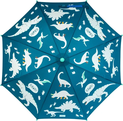 Vista 18 de Stephen Joseph Kids' Color Changing Wet Dry Umbrella, Water reacting, Pinch Free Umbrellas for Rain Children's Umbrella, BUTTERFLY, 23"X29
