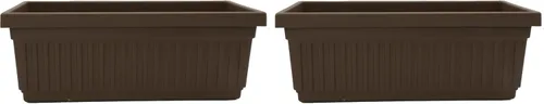 Vista 9 de The HC Companies Macetero veneciano de 18 pulgadas con tapón de drenaje, macetas de plástico ligero resistente a los rayos UV para interiores y Negro