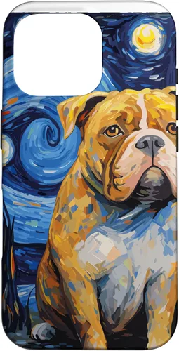 Vista 20 de Funda para iPhone 16 American Bully Starry Night para perro, mamá, perro, papá