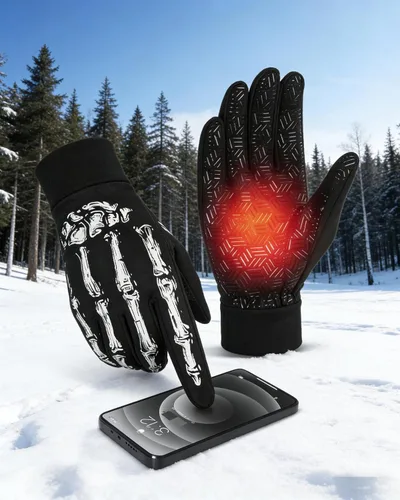Vista 12 de Generic Guantes de invierno de lana para clima frío, impermeables, pantalla táctil, ciclismo, unisex, para adultos, rosa, ambidiestro, sin botones
