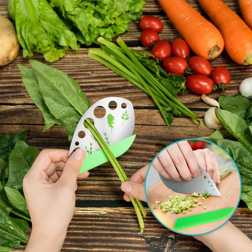 Vista 4 de VlBlRlIT2025 - Tijeras de hierbas mejoradas, pelador de hojas, tijeras de cocina de acero inoxidable de 5 cuchillas, peladores para cocina