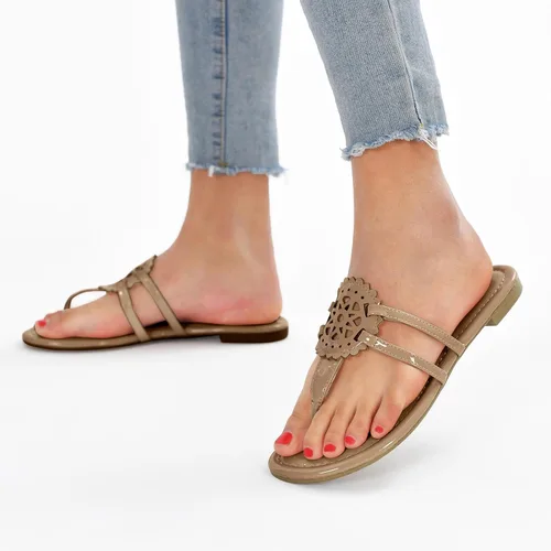 Vista 3 de katliu Sandalias Planas para Mujer, Sandalias de Tiras Cómodas, Sandalias de Vestir con Correa de Vestir