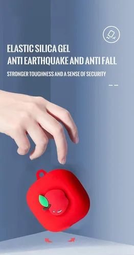 Vista 4 de Funda de silicona 3D con audífonos de frutas compatible con Samsung Galaxy Buds Live (2020), con bonitos accesorios para niños, adolescentes, niñas