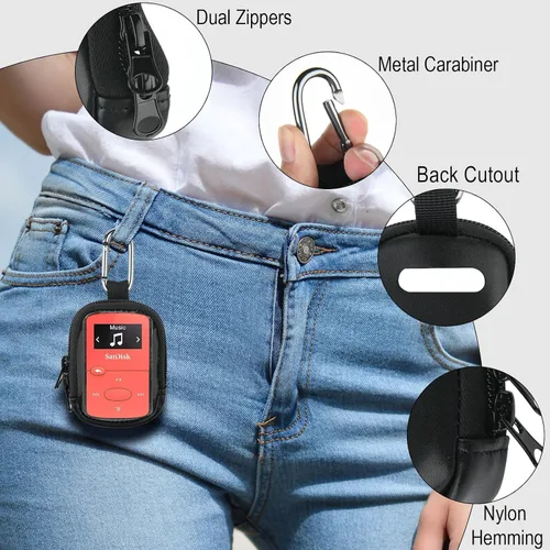 Vista 2 de Funda para reproductor de MP3 compatible con SanDisk Clip Jam/Clip Sport Plus/Clip Sport Go/Clip Sport Go/Clip Sport Reproductor de MP3 Funda