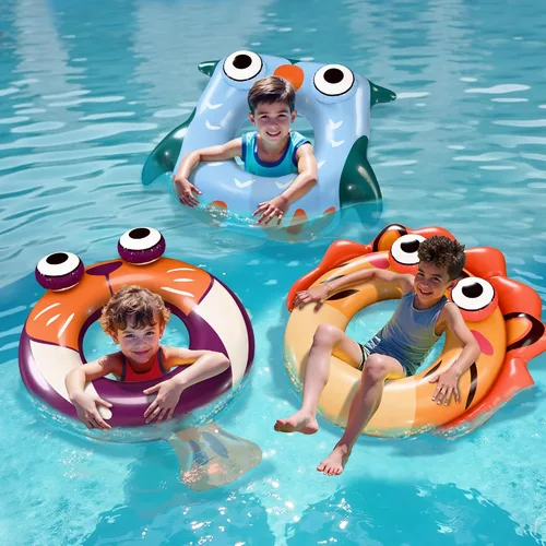 Vista 4 de Pool Wave - Flotadores inflables de piscina para niños, flotadores inflables de tubo de natación para niños, juguete flotante de agua al aire libre