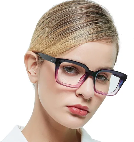 Vista 9 de MARE AZZURO Lentes de computadora para mujer, con bloqueo azul, elegantes lentes de juego para mujer, sin aumento