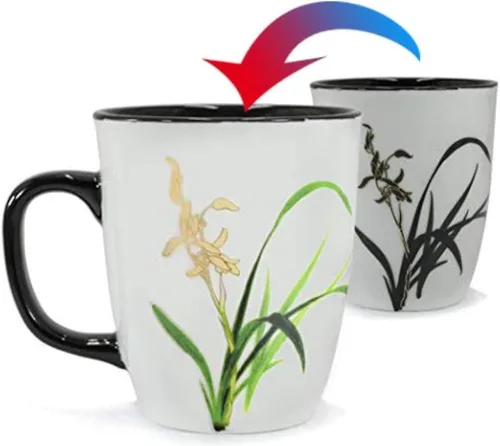 Vista 8 de Taza de Escarabajo de 16 oz que Cambia de Color - Taza de Café de Cerámica para Amantes de los Insectos - Regalo Novedoso con Temática de Insectos