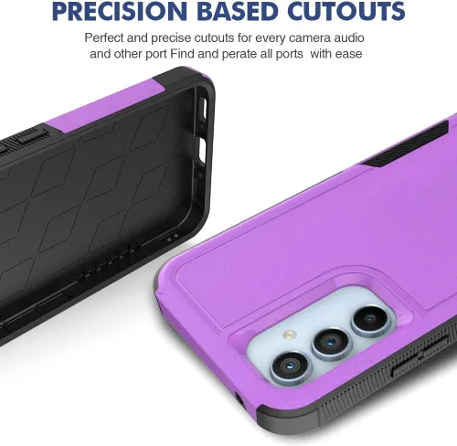 Vista 22 de Jeylly Compatible con Samsung Galaxy A22 5G Funda, Funda Samsung A22 5G con 2pcs protectores de pantalla de vidrio templado