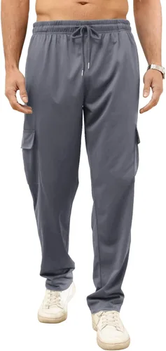 Vista 2 de CTU Pantalones deportivos de entrenamiento para hombre, pantalones deportivos con parte inferior abierta, pantalones casuales holgados con bolsillos