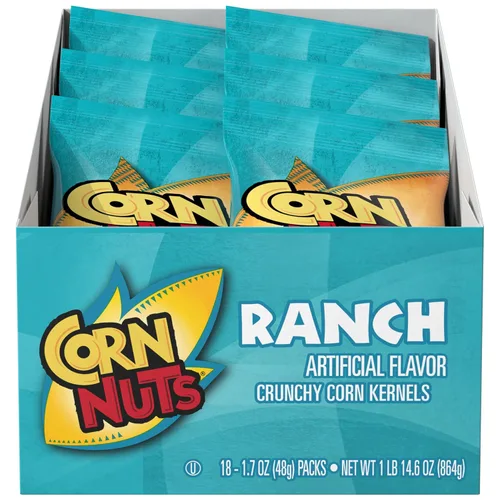 Vista 7 de CORN NUTS Granos de maíz para barbacoa, aperitivos para adultos, 18 bolsas