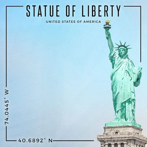 Vista 2 de Scrapbook Customs 30086 Estatua de la Libertad Nueva York Coordenadas de Nueva York Papel de 12 x 12 pulgadas para álbum de recortes – 1 hoja