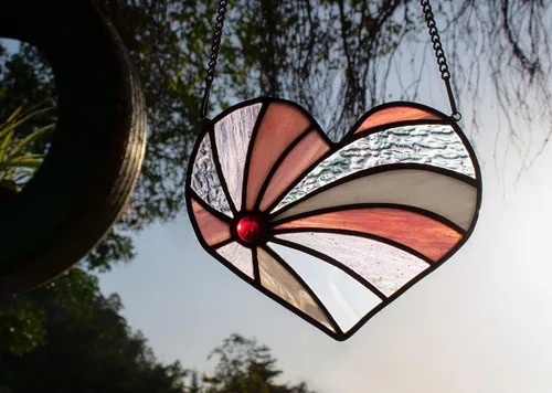 Vista 2 de Atrapasoles con forma de corazón para colgar ventanas, regalo de cumpleaños en forma de corazón para abuela, tía, hermana, padres, para mujeres