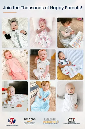 Vista 8 de TotAha Baby Sleep Sacks 3-Pack, 0.5 TOG Wearable Blanket, 3-6-15-24 Months León Boho