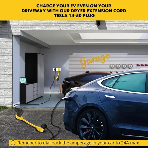 Vista 6 de JIUWFOX NEMA 14-30P a 14-50R adaptador de cargador EV para carga de nivel 2 de Tesla EV.