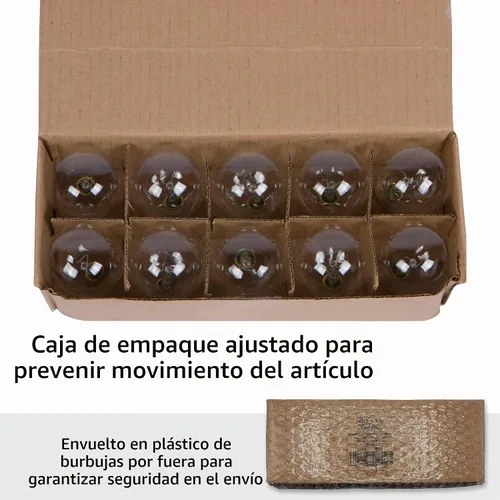 Vista 5 de Simba Lighting Bombilla redonda G16.5 con forma de globo pequeño de 25 W, base de candelabro E12 (paquete de 10) para candelabro, ventilador