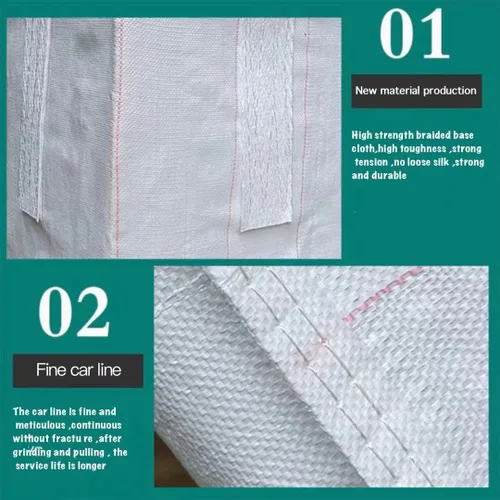 Vista 2 de FIBC Bolsas a granel, paquete de 2, 1 tonelada, 35 x 35 x 43 pulgadas Polipropileno tejido, 4 ojales de elevación, parte superior de lona, bolsas
